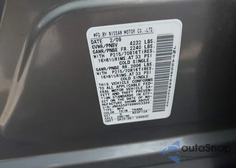 2009 Nissan Rogue S from USA, damaged, VIN JN8AS58T89W053389